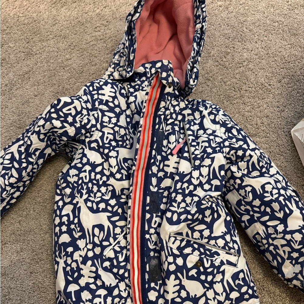 Mini Boden ski jacket with Hood girls size 5-6